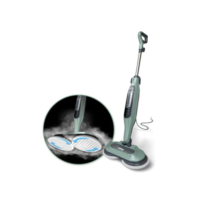 Shark steam scrub mop in white and blue design