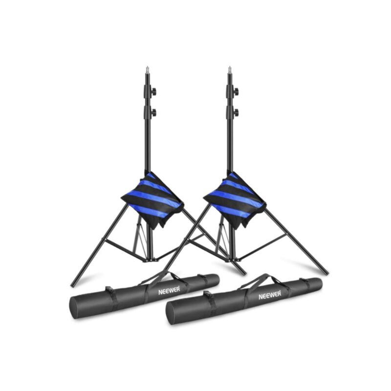 Neewer light stands in black finish with heavy duty locking collars