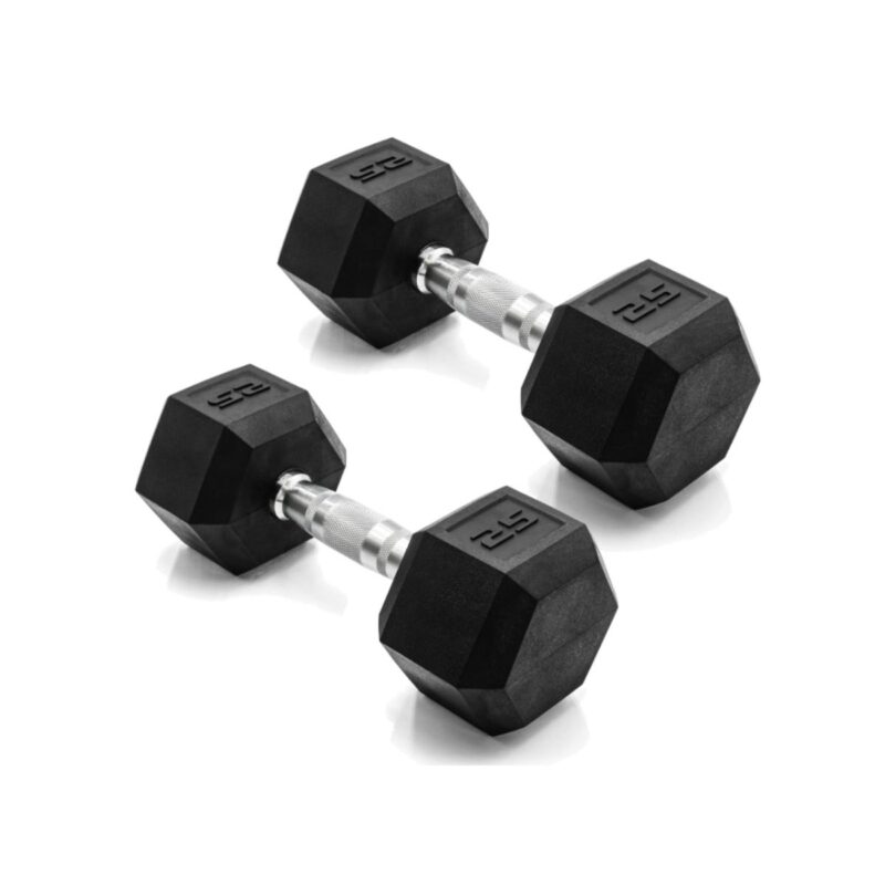CAP Barbell coated hex dumbbells in black with non-slip grip