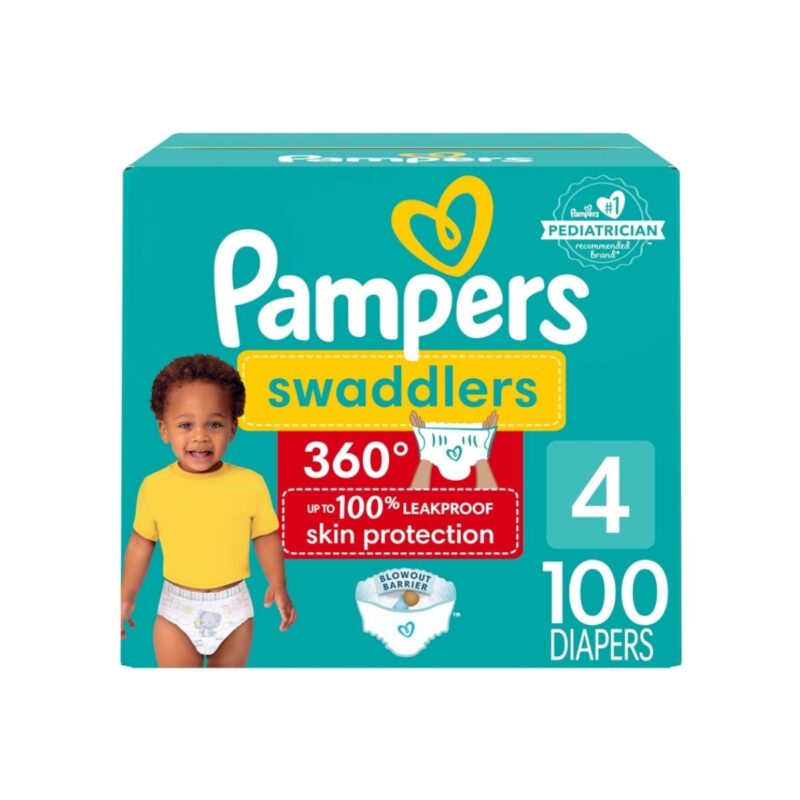 Pampers pull on diapers in soft white with 360 degree stretchy waistband