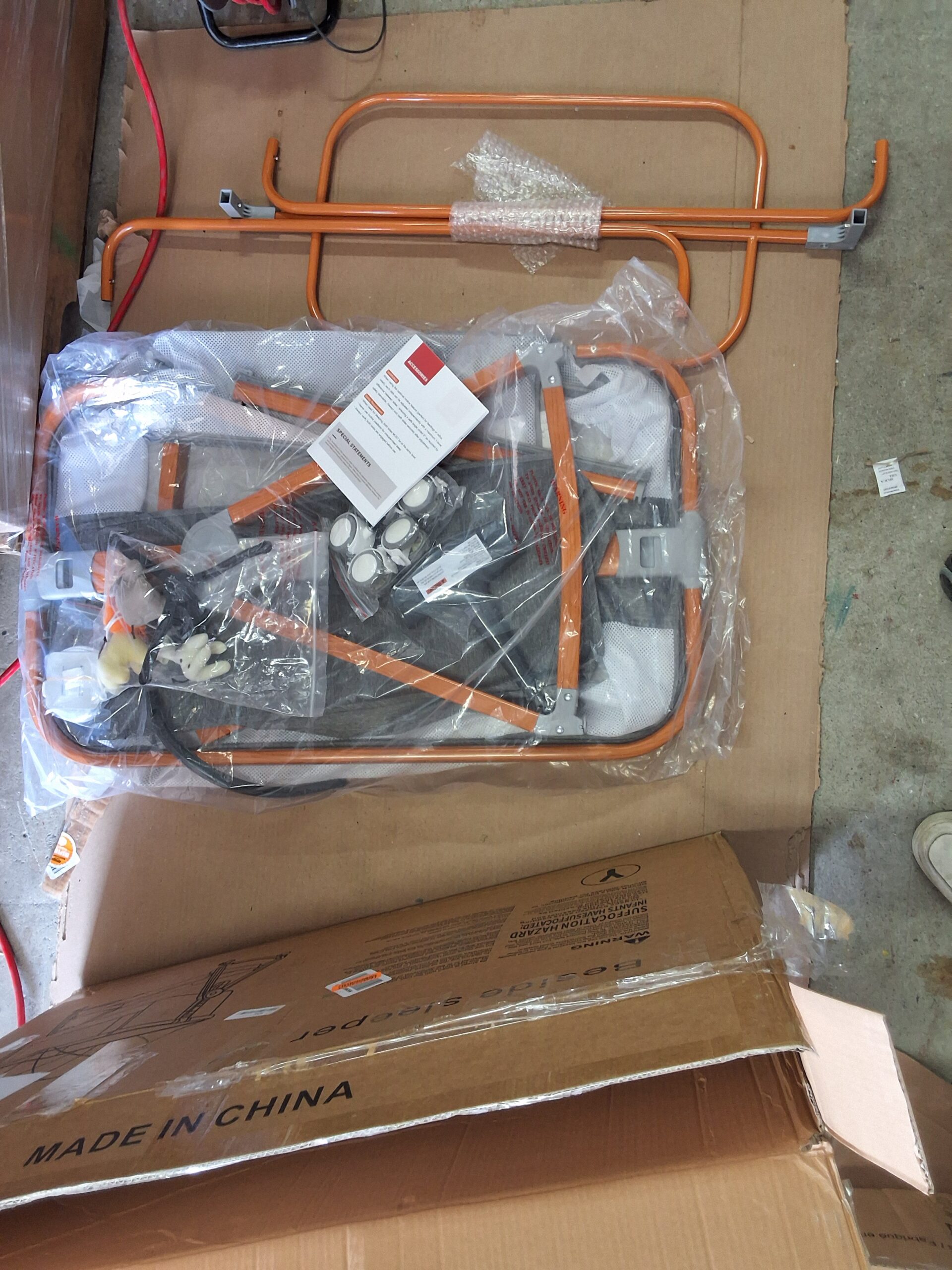 3 in 1 bassinet adjustable height bedside crib with musical toy in grey