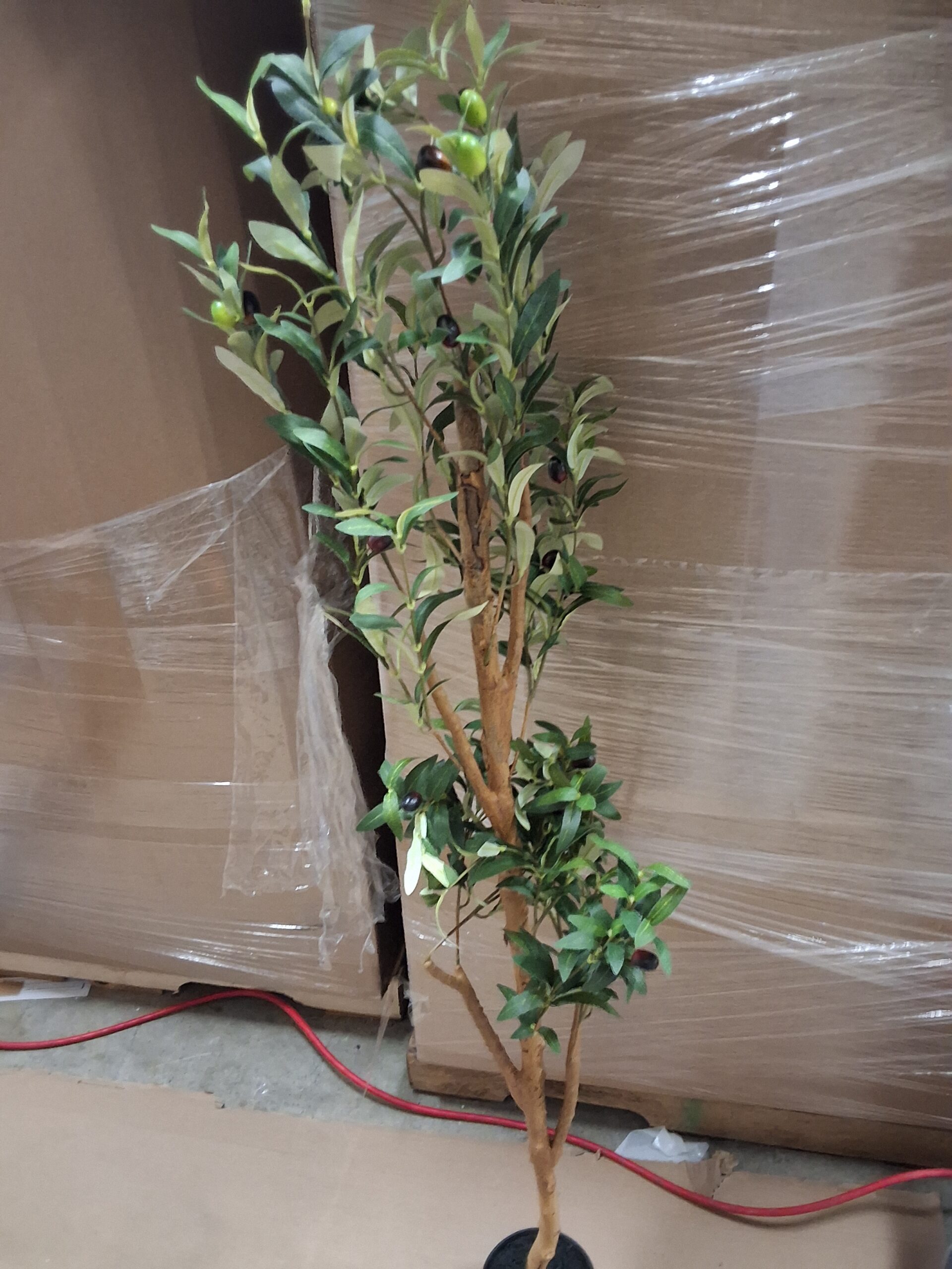 OAKRED artificial olive tree with natural wood trunk and lifelike fruits indoor decor