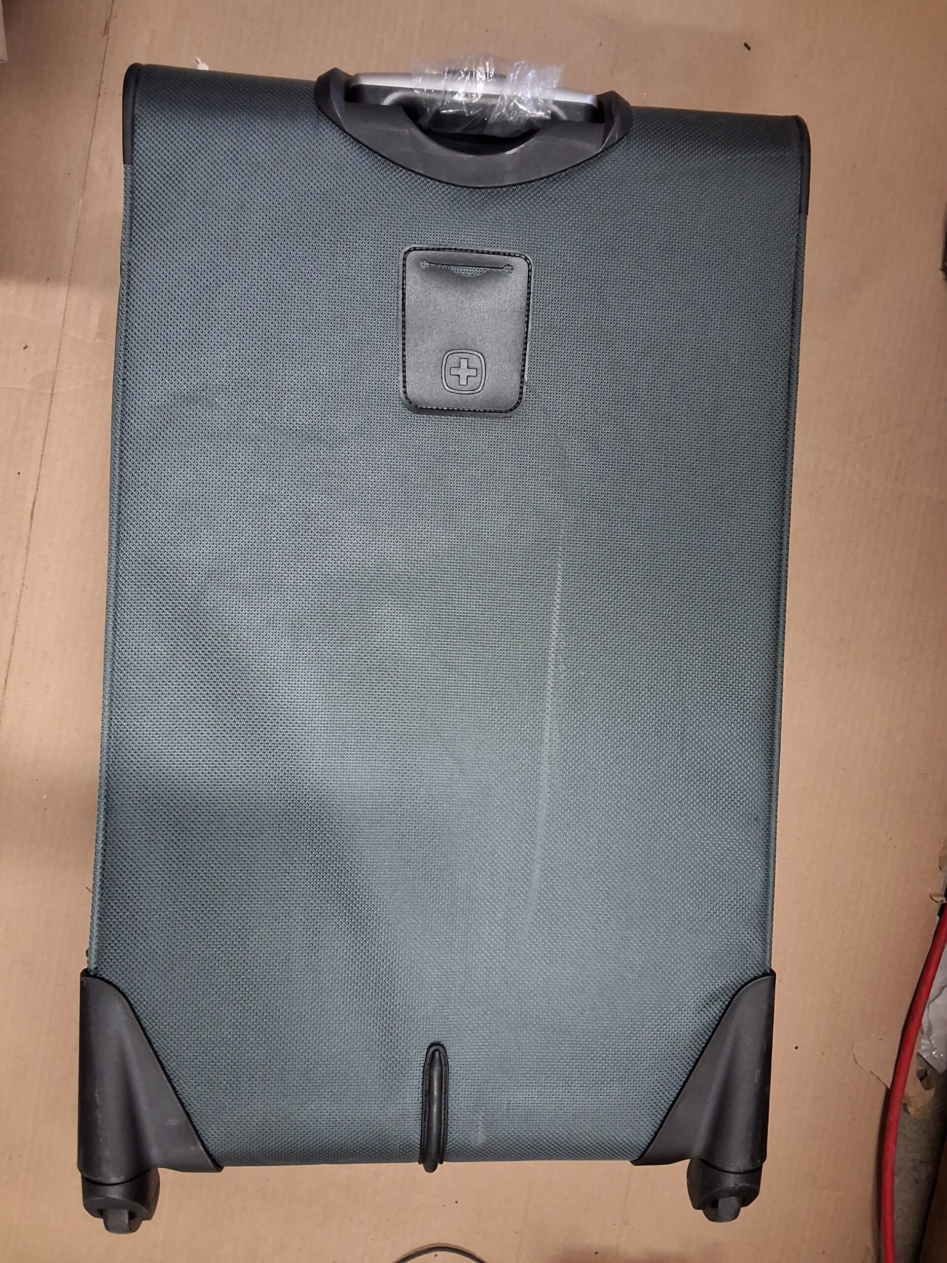 SwissGear softside expandable luggage in dark grey with spinner wheels