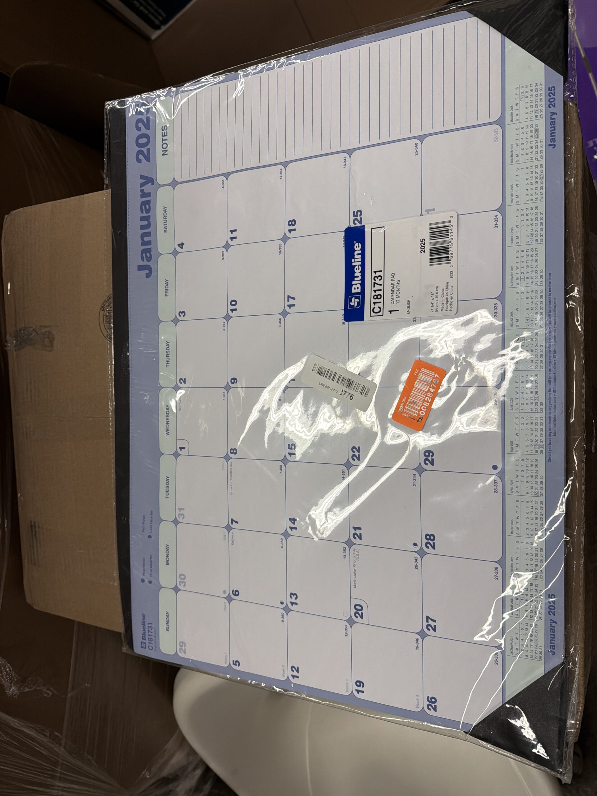 Blueline monthly desk pad calendar in 2025 edition for easy scheduling