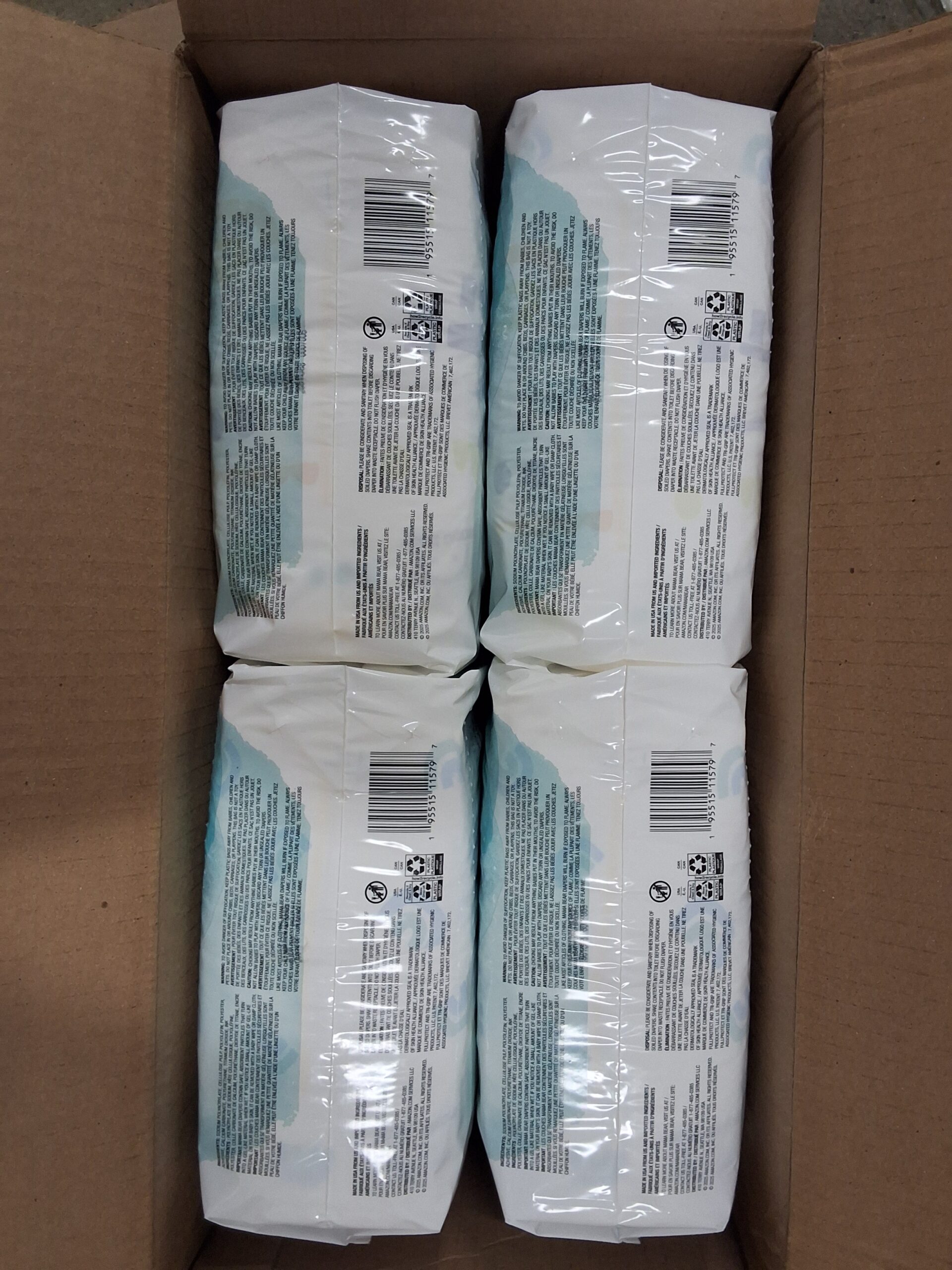 Mama Bear gentle touch diapers size 5 pack showing 132 count