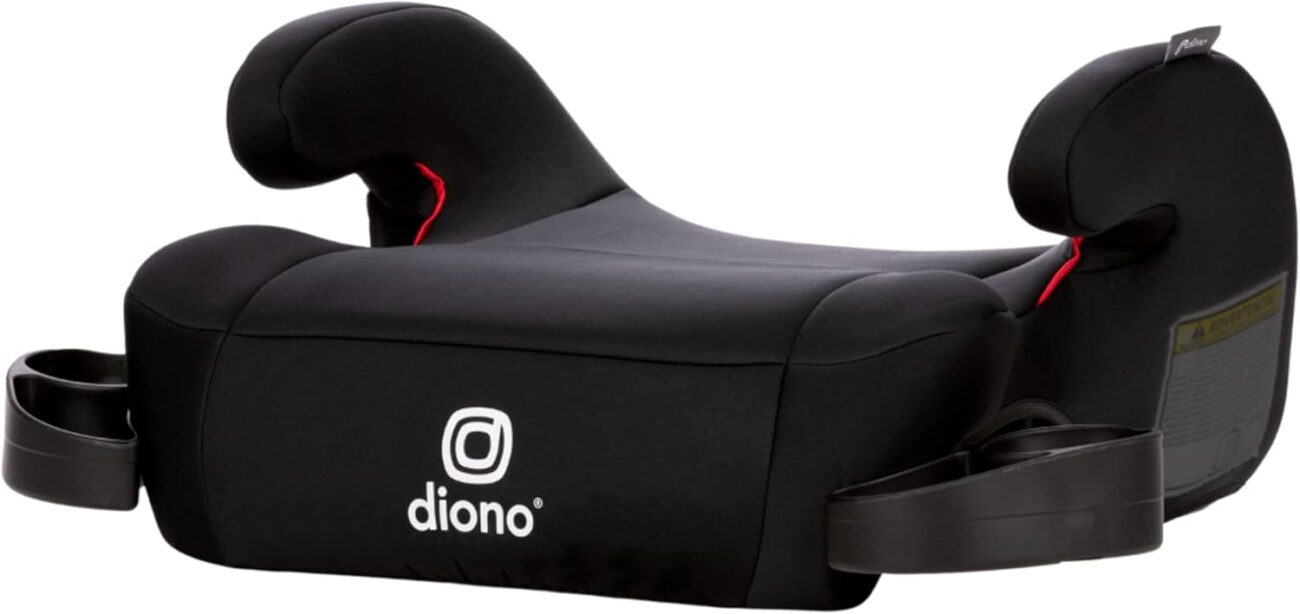 Diono backless booster seat in black with lightweight design