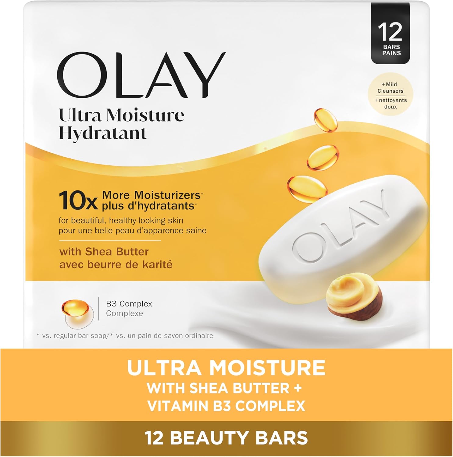 Olay moisture beauty bar with shea butter in smooth white finish