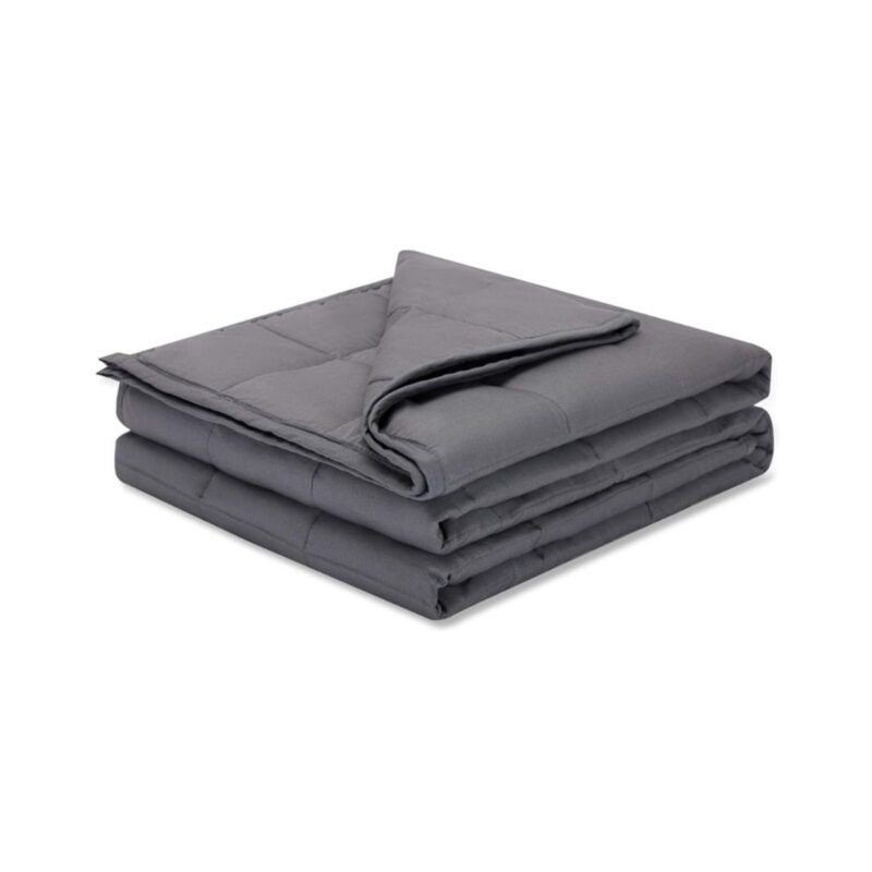 Weighted Idea cooling weighted blanket queen size in dark grey with soft breathable fabric
