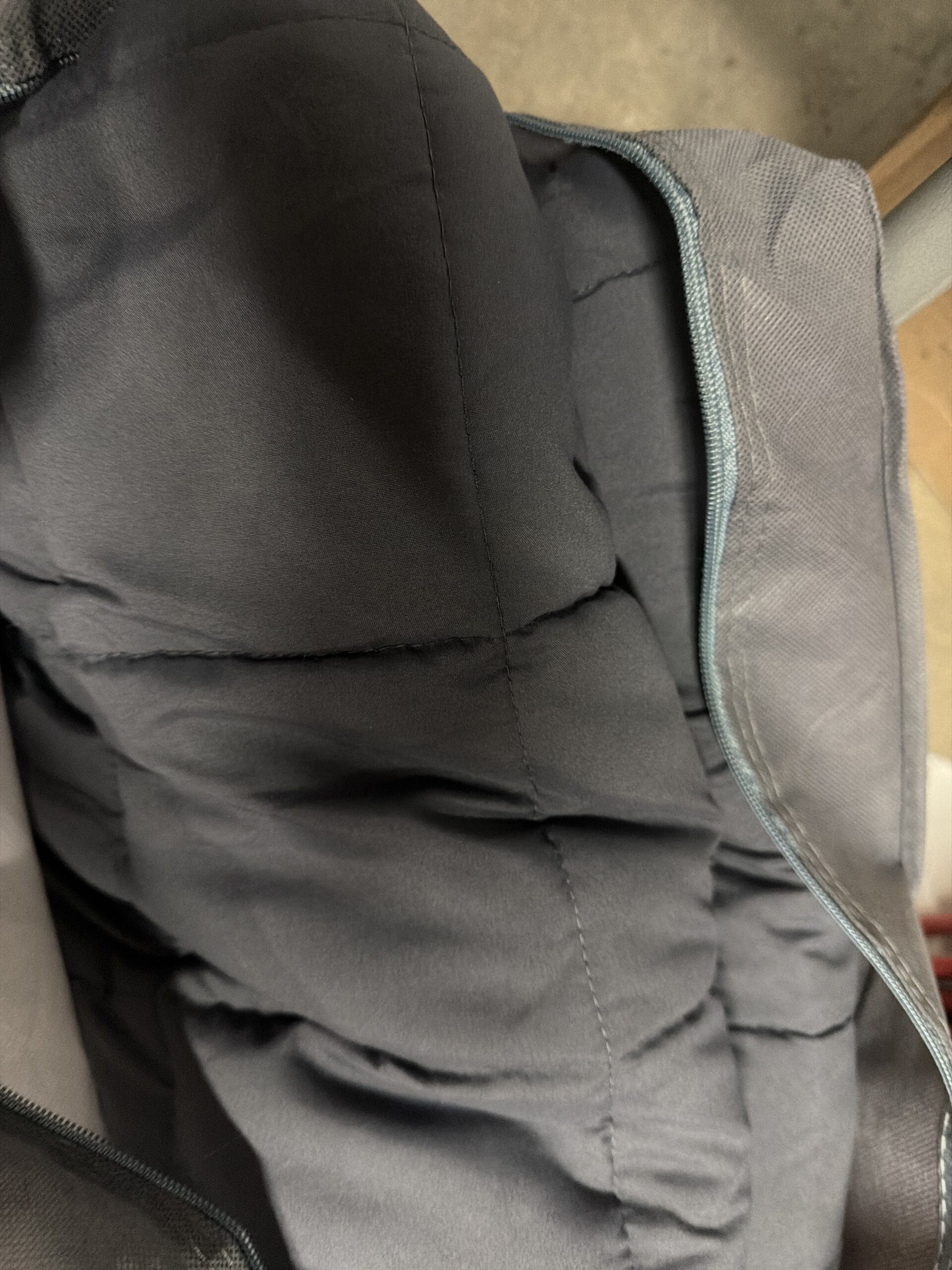 Weighted Idea cooling weighted blanket queen size in dark grey with soft breathable fabric