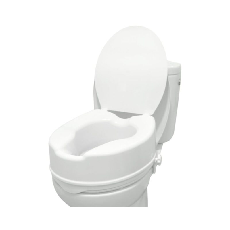 PEPE raised toilet seat in white with 6 inch height and lid