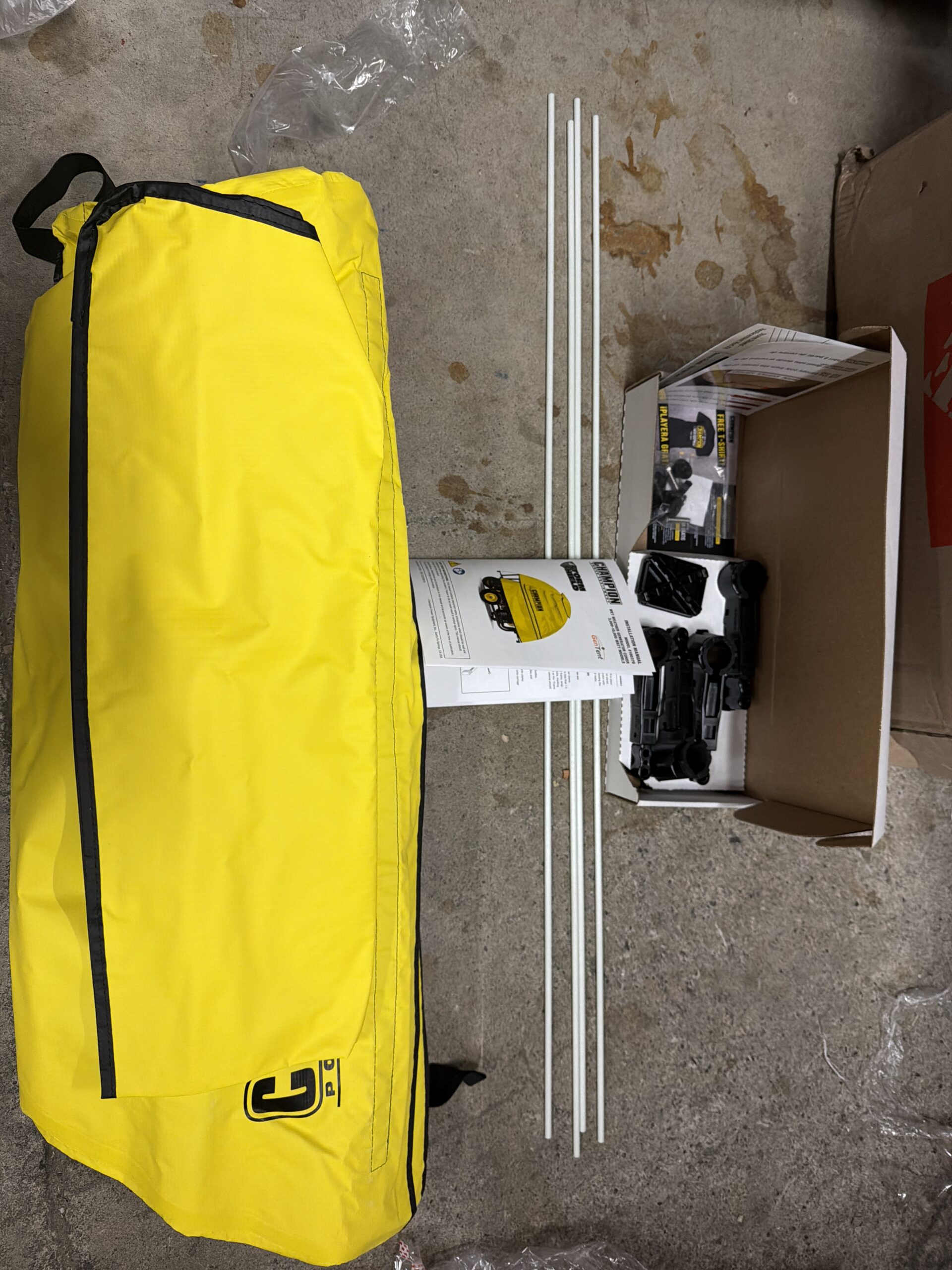 Champion Power Equipment portable generator cover in yellow for severe weather protection