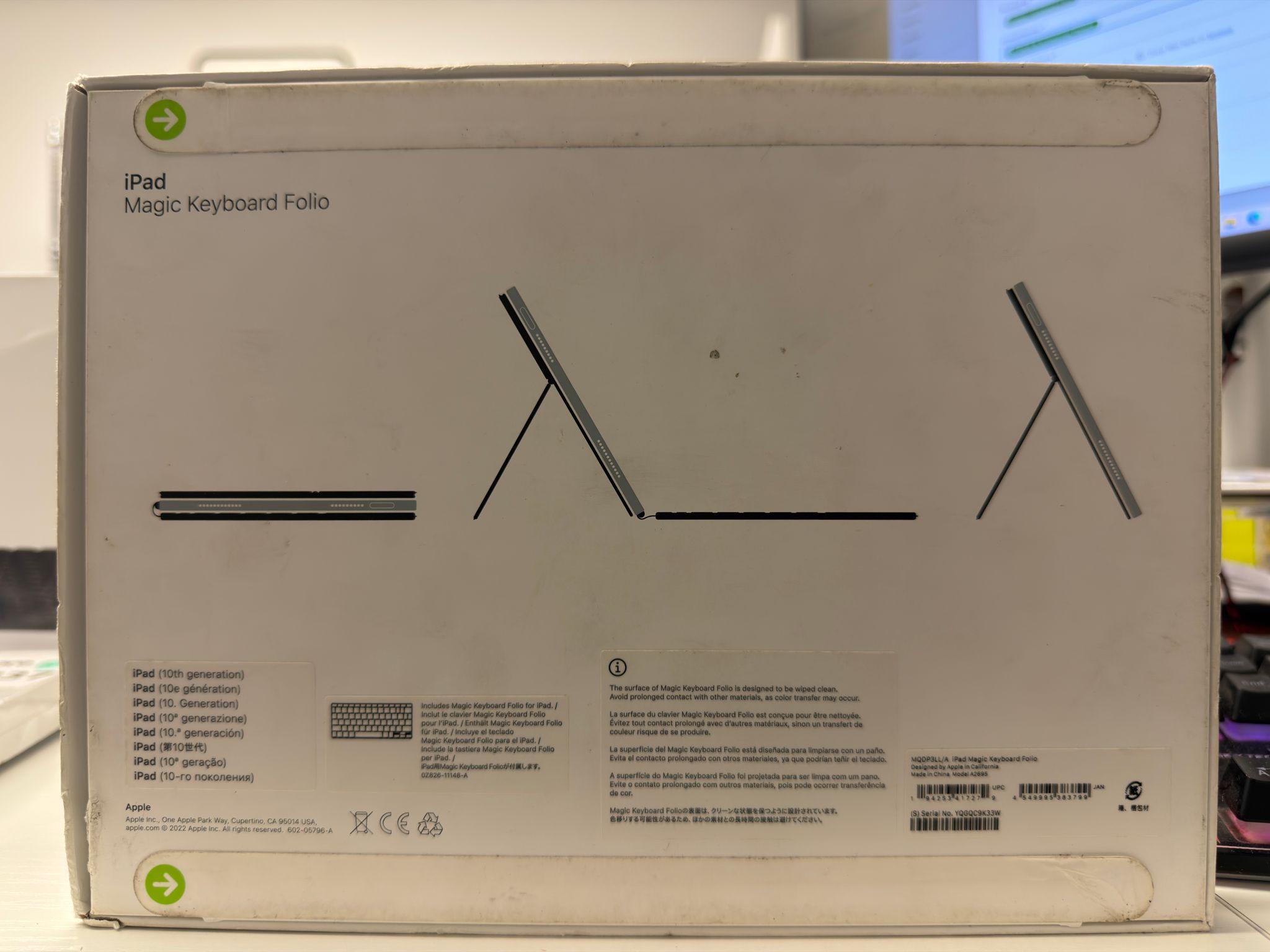 Apple magic keyboard folio in silver for iPad 10.9 10th gen