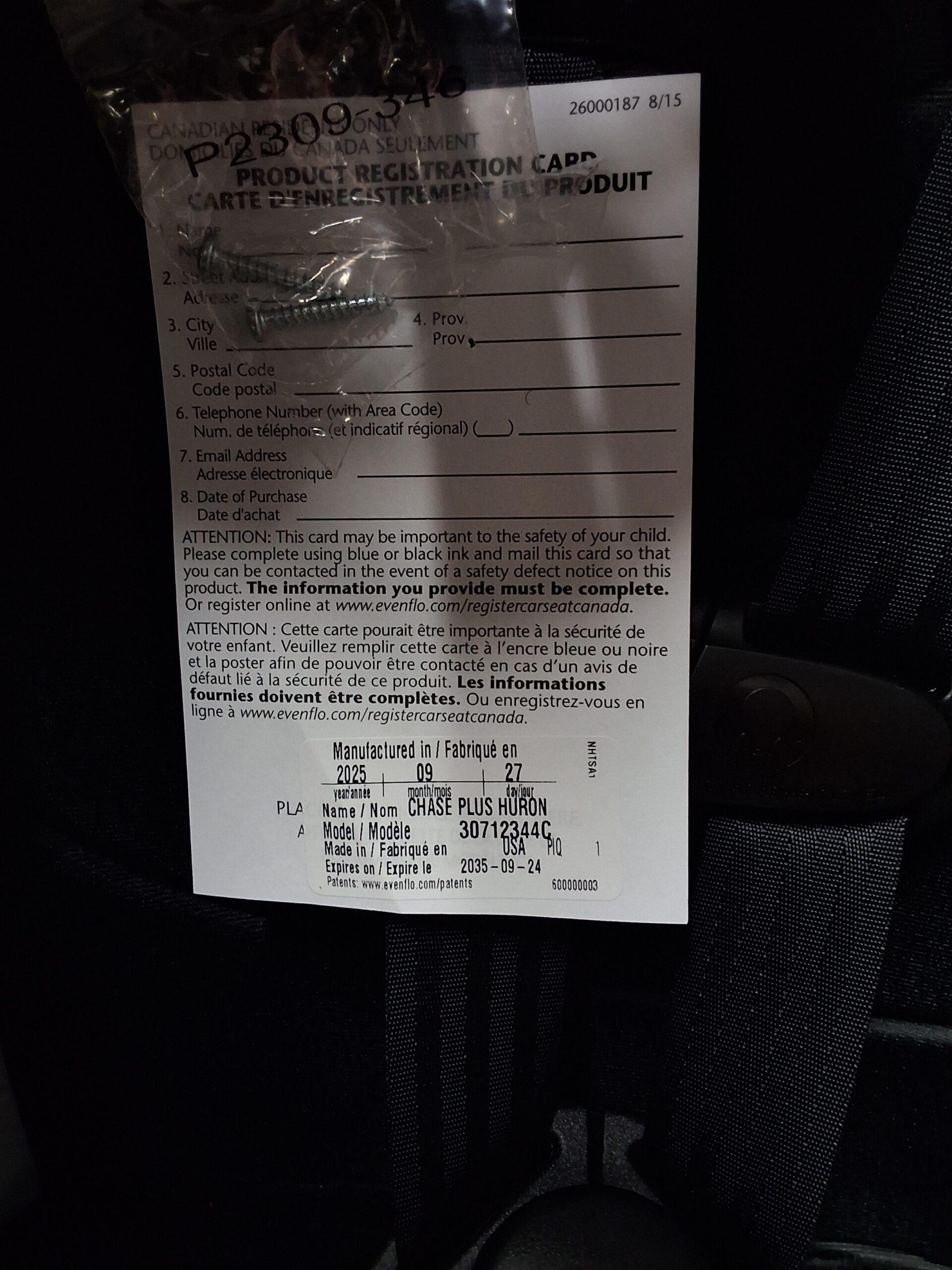 Evenflo booster car seat in Huron model with 2-in-1 design