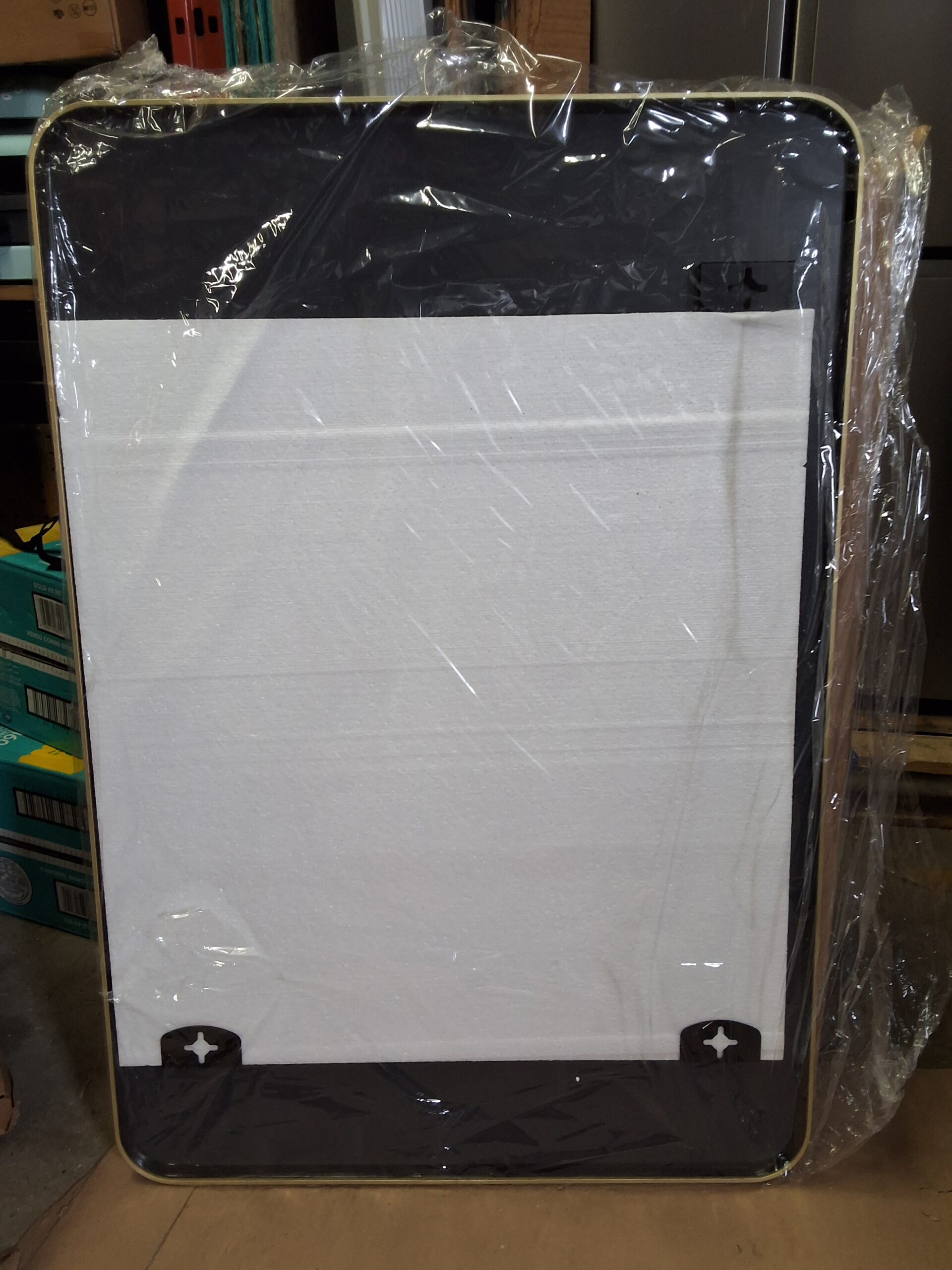 BEAUTYPEAK rectangular bathroom mirror with gold aluminum alloy frame