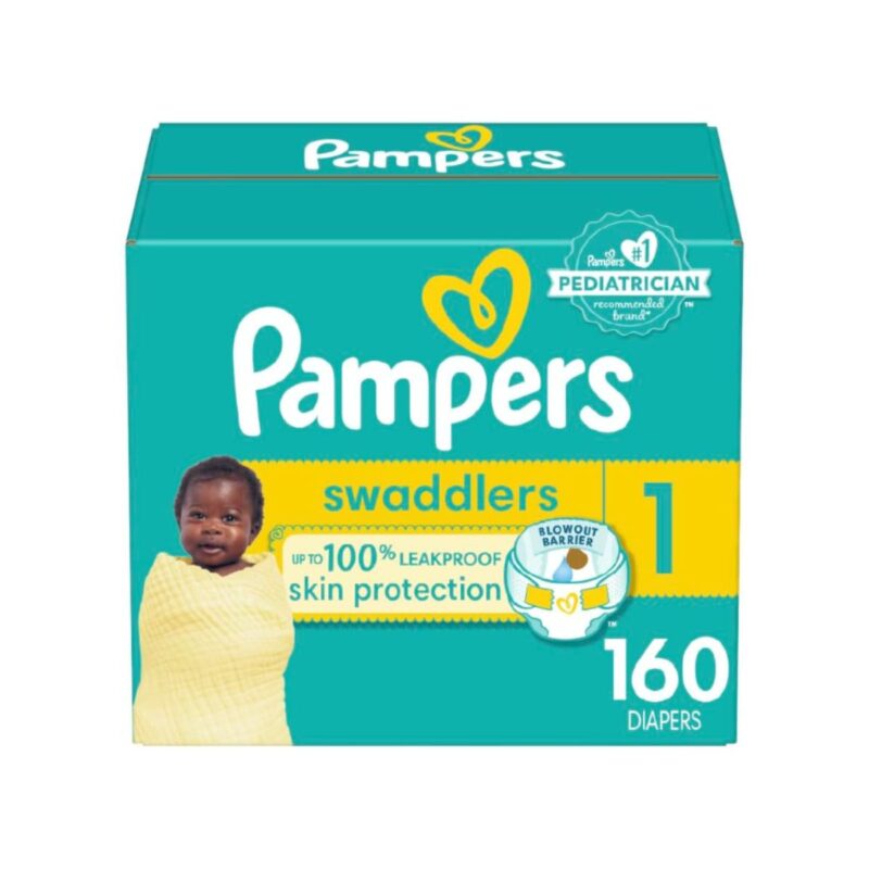 Pampers swaddlers diapers in size 1 for dry and comfortable babies