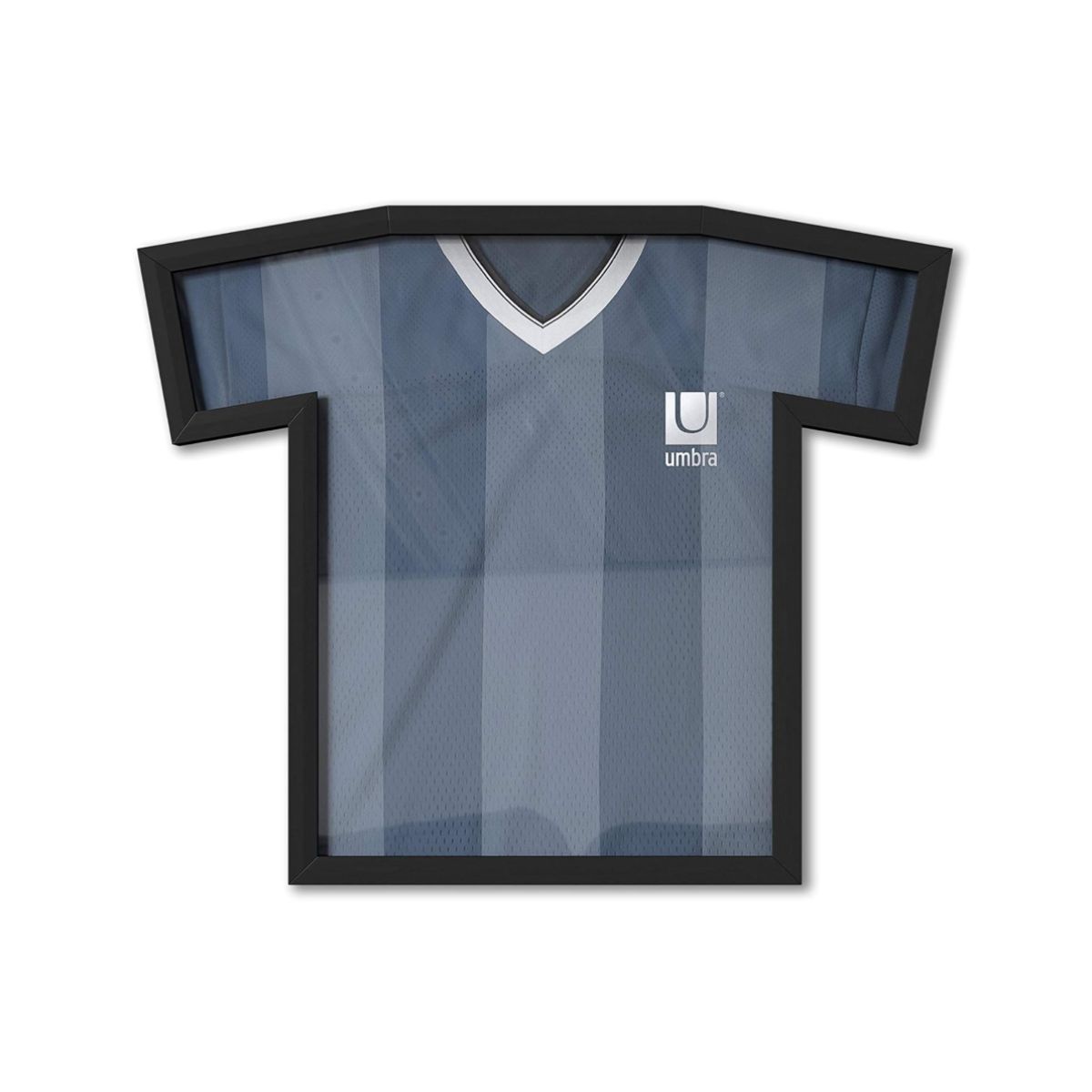 T Shirt Display Case - Umbra Black Umbra t shirt display case showcasing adult sized T-shirts in black