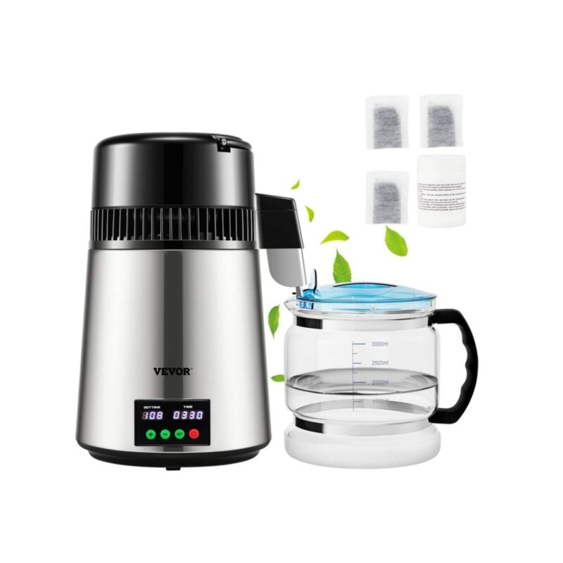 Vevor water distiller in stainless steel with glass carafe