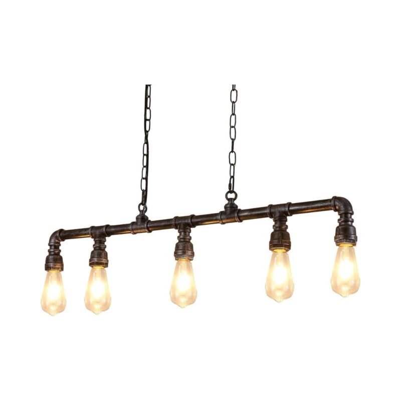 industrial water pipe chandelier in rustic steampunk style