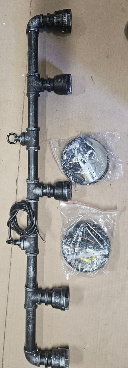 industrial water pipe chandelier in rustic steampunk style