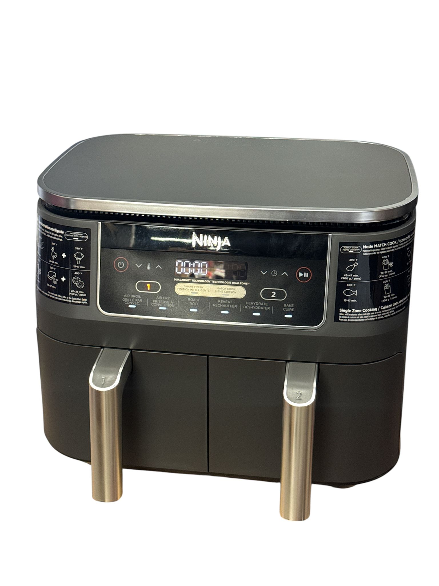 Ninja 2-basket air fryer in slate grey finish