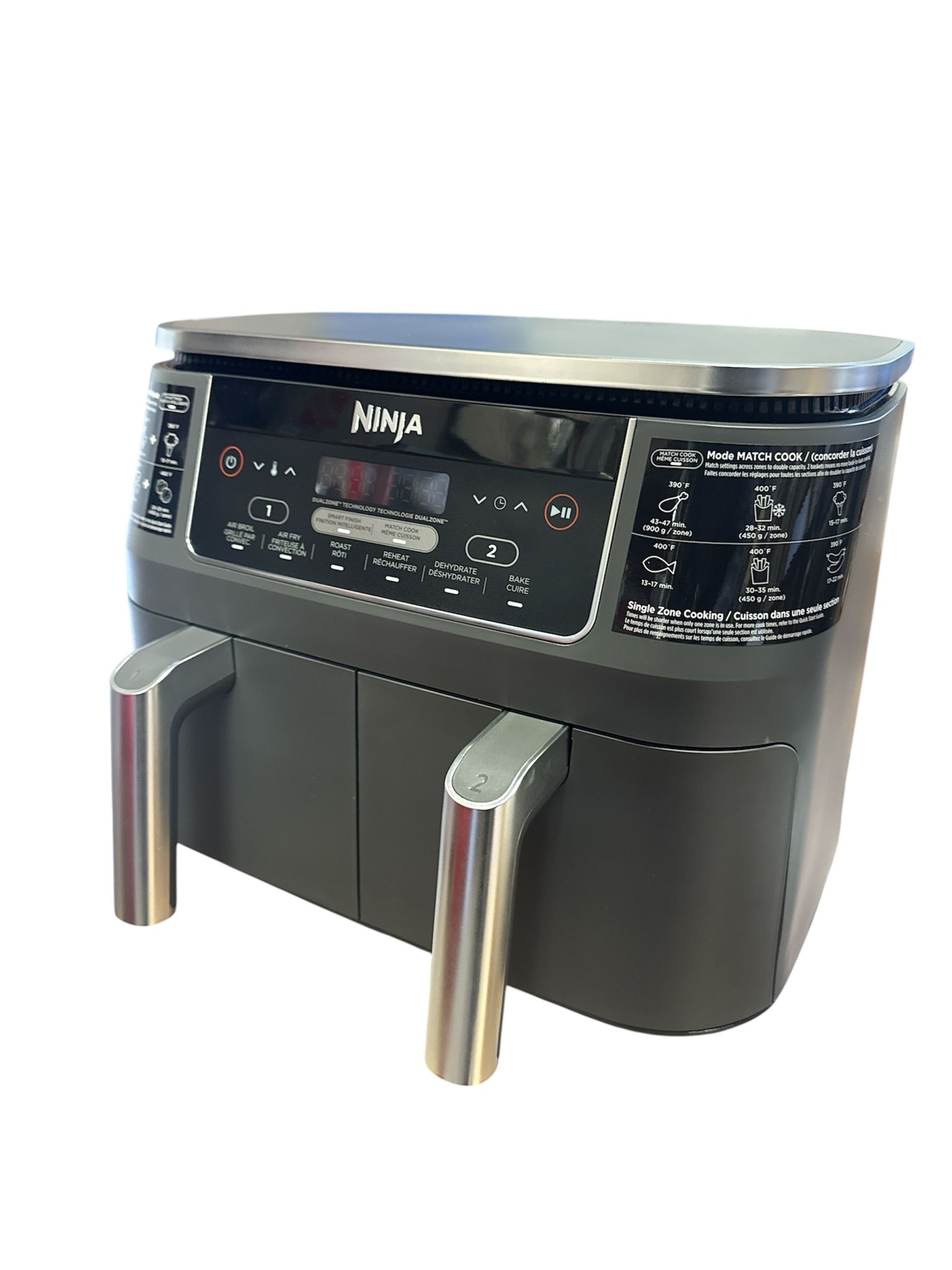Ninja 2-basket air fryer in slate grey finish
