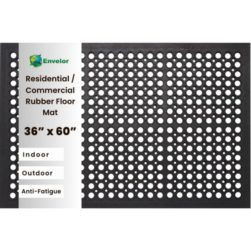 Envelor anti fatigue rubber floor mat providing non-slip safety and comfort