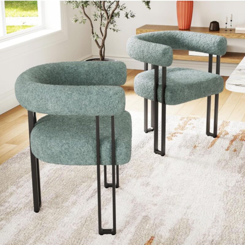 Farini solid wood parsons chair in green velvet upholstery