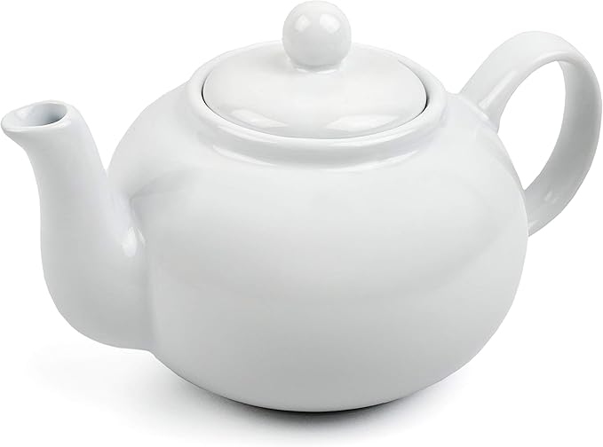 Rsvp stoneware teapot in white with classic design