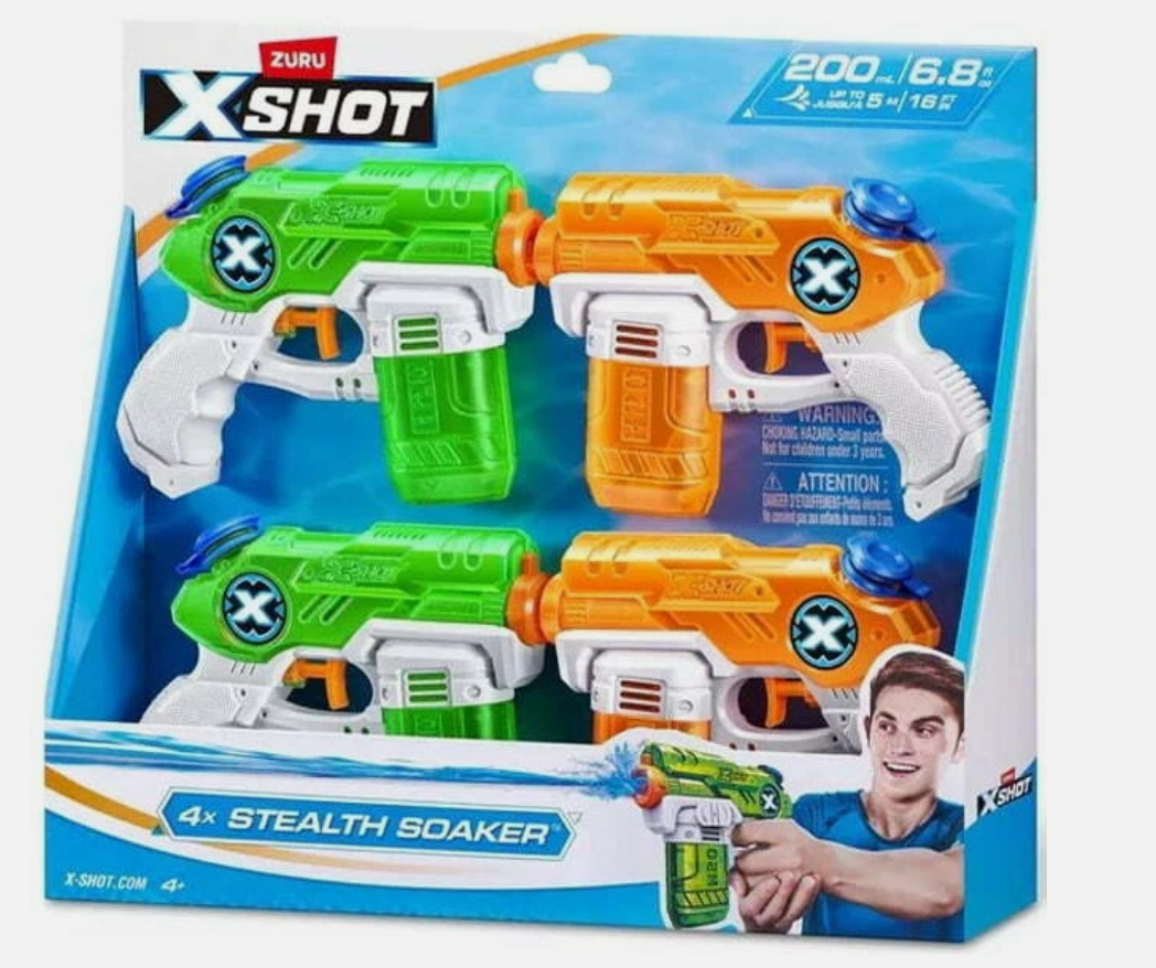 Zuru water blaster small stealth soaker in vibrant blue and orange design