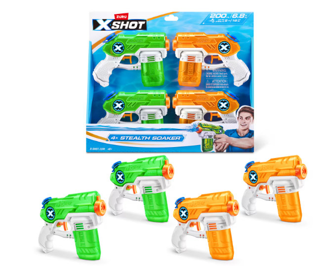 Zuru water blaster small stealth soaker in vibrant blue and orange design