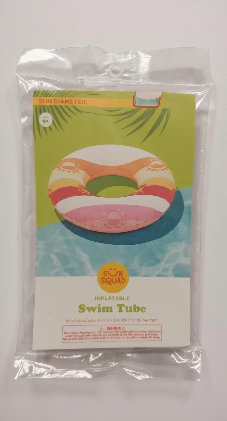 Sun Squad™ inflatable swim tube in rose gold colour