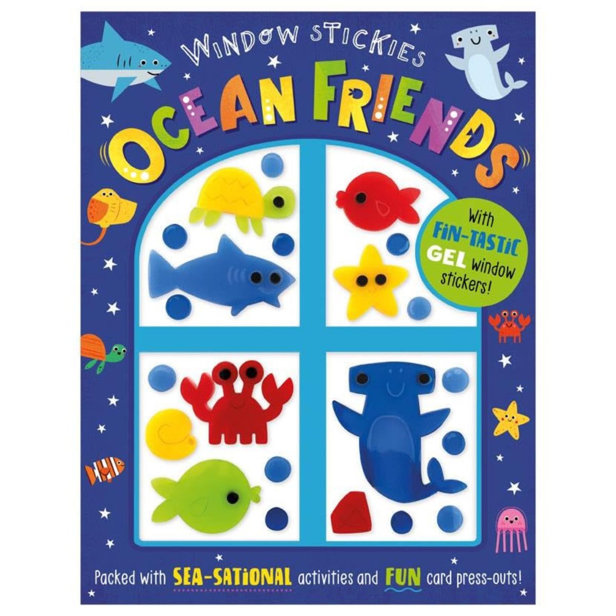 Ocean Friends Activity Book - Window Window ocean friends activity book with colourful ocean-themed gel stickers