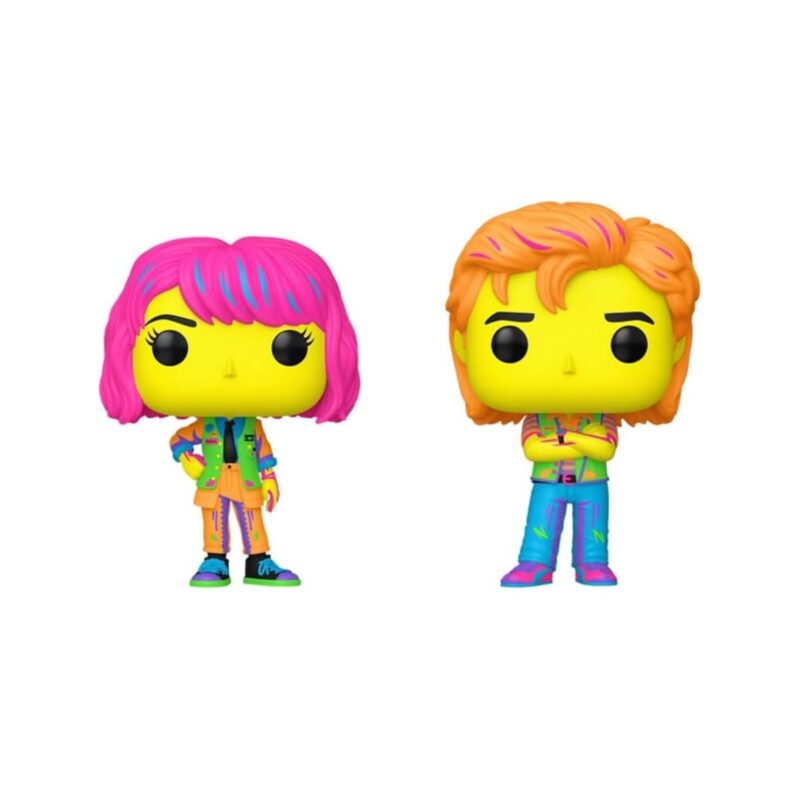 Funko black light vinyl figures featuring Stranger Things characters in vibrant colors