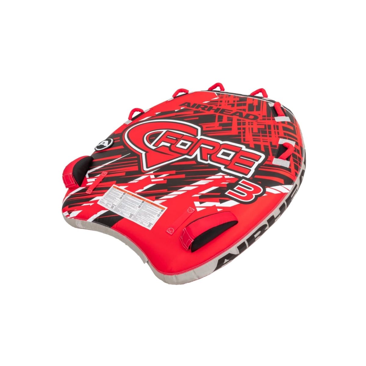 Inflatable Towable Tube - Airhead 1-4 Rider Options Airhead inflatable towable tube in vibrant design for water sports