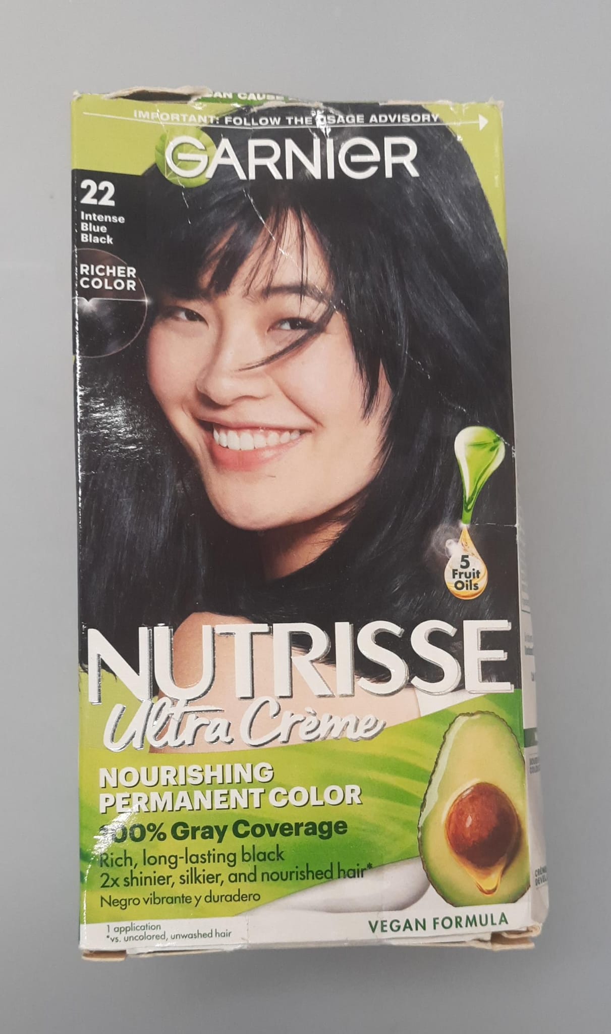 Garnier nourishing color creme in intense blue black shade
