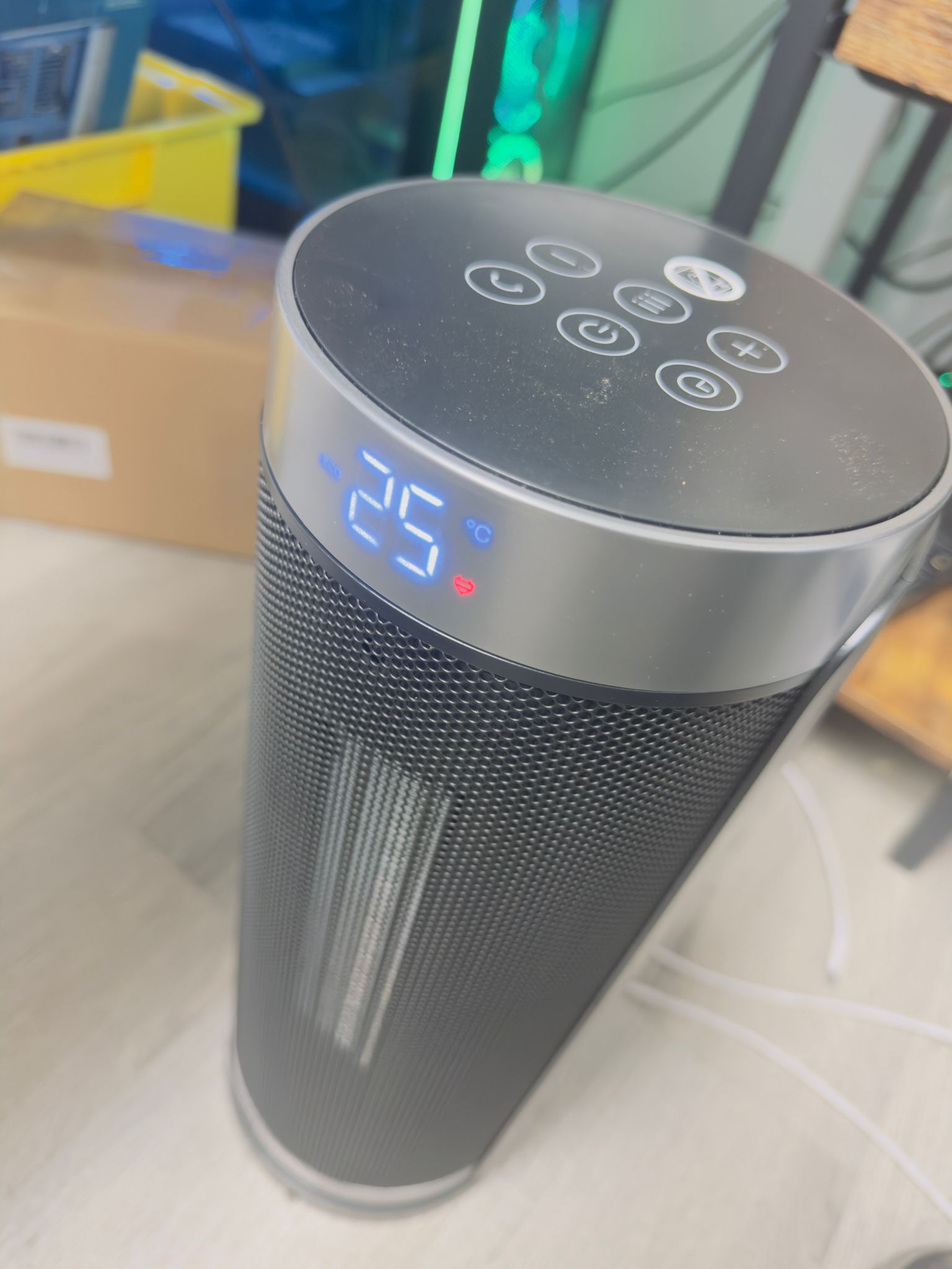 Dreo portable electric heater in sleek 16 inch ceramic design