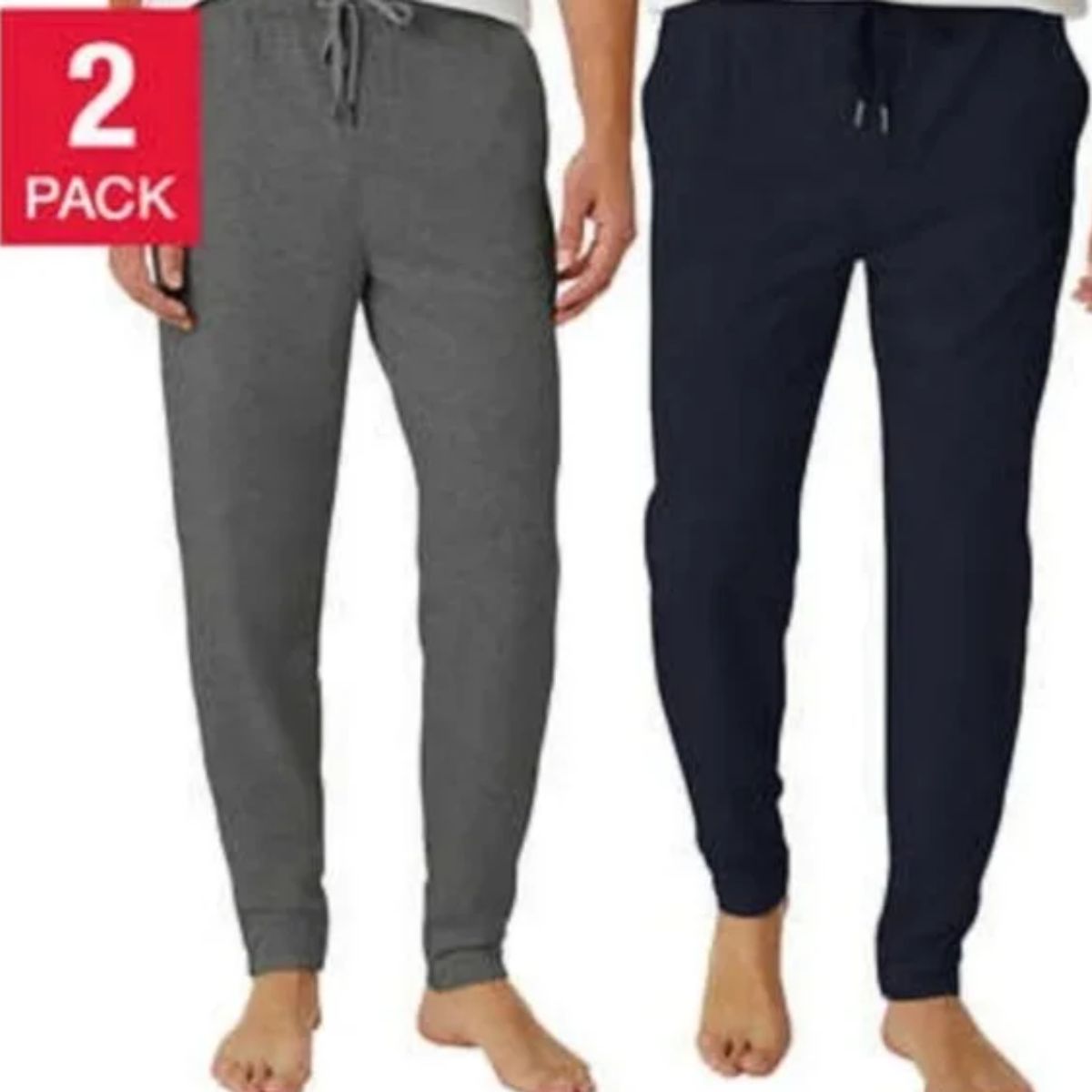 Lounge Joggers - 2 Pack Navy & Dark Grey lounge joggers 2 pack in navy and dark grey with elastic waistband