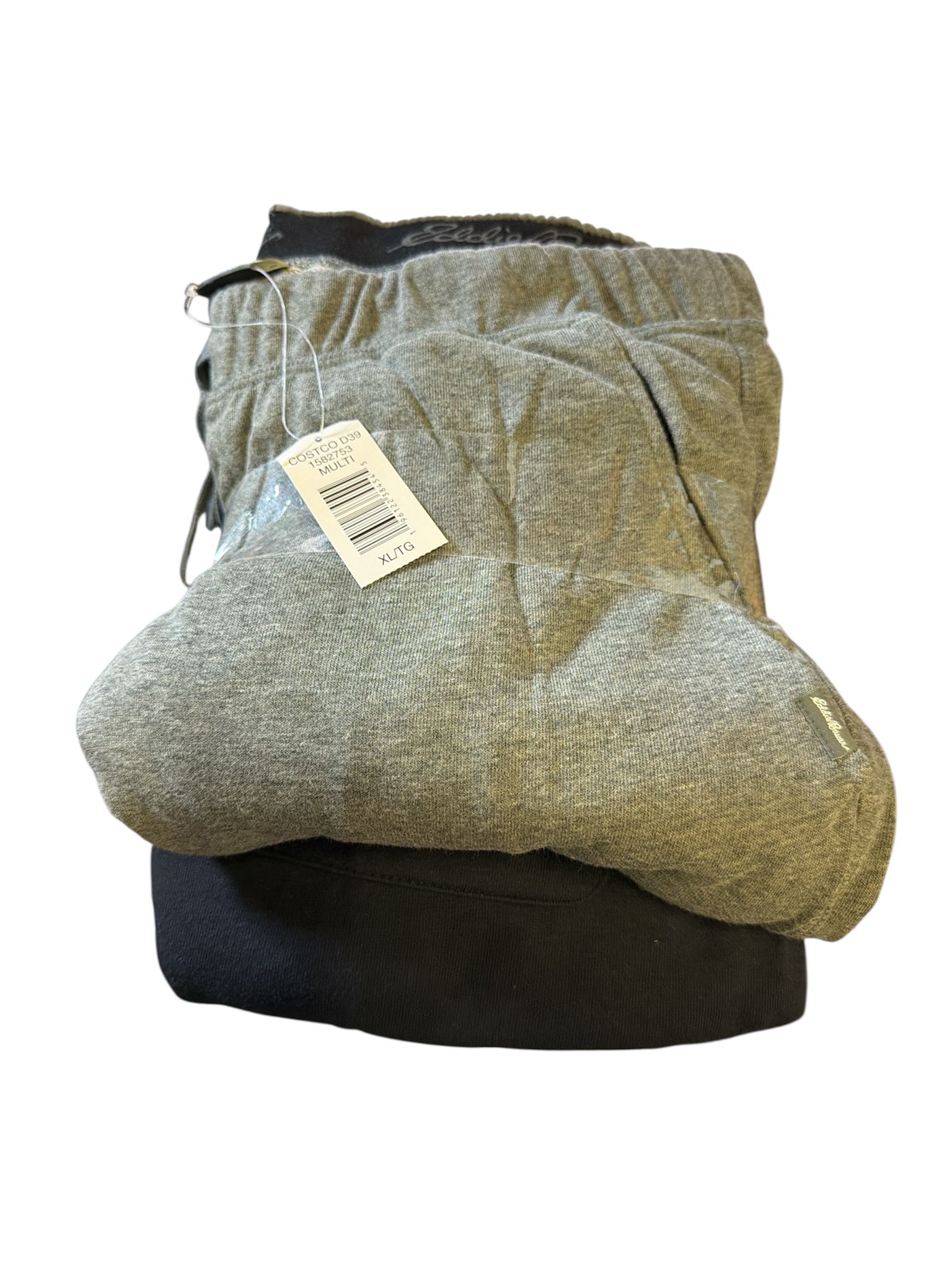 lounge joggers 2 pack in navy and dark grey with elastic waistband