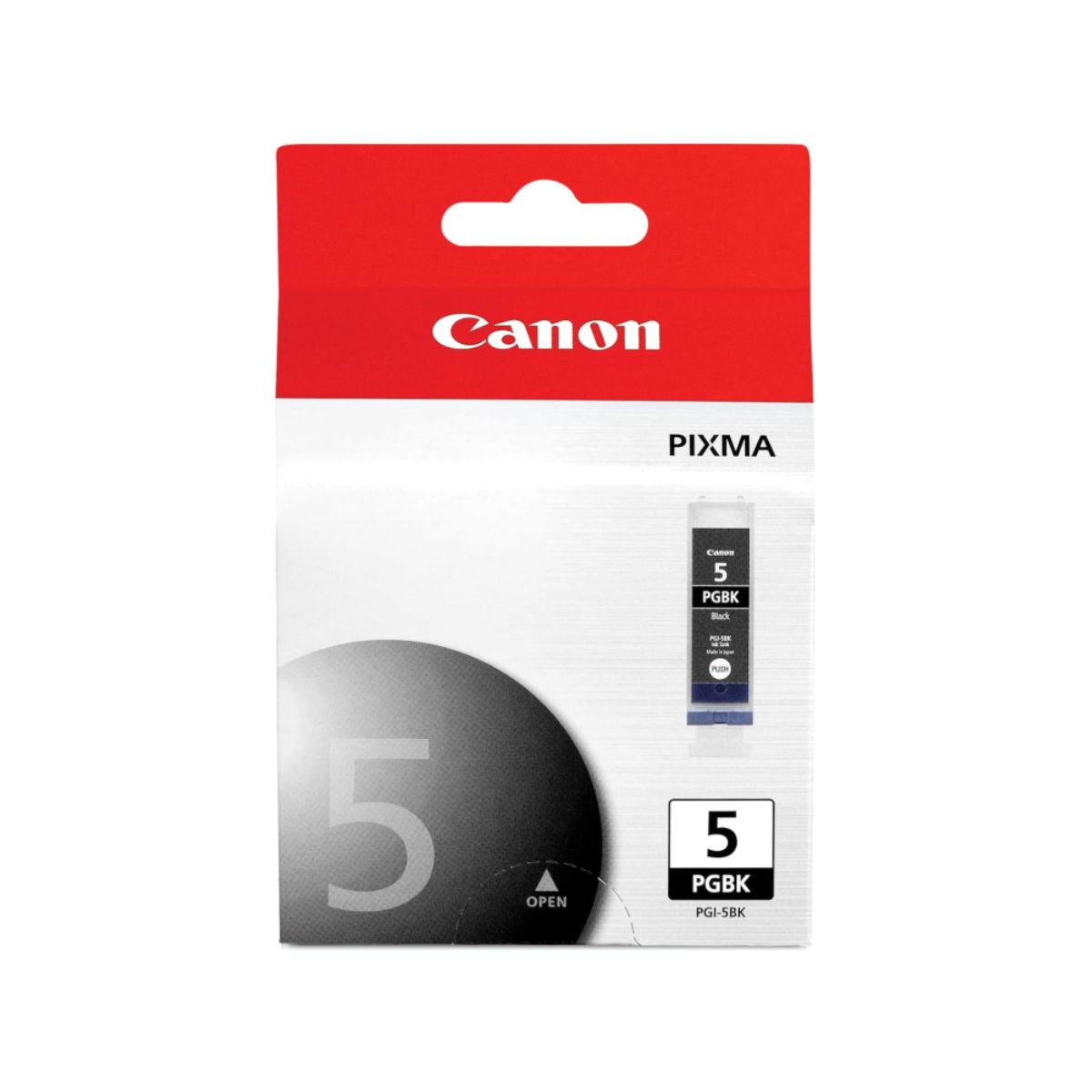 Black Ink Cartridge - Canon Genuine PGI-5BK Canon black ink cartridge in professional product photography
