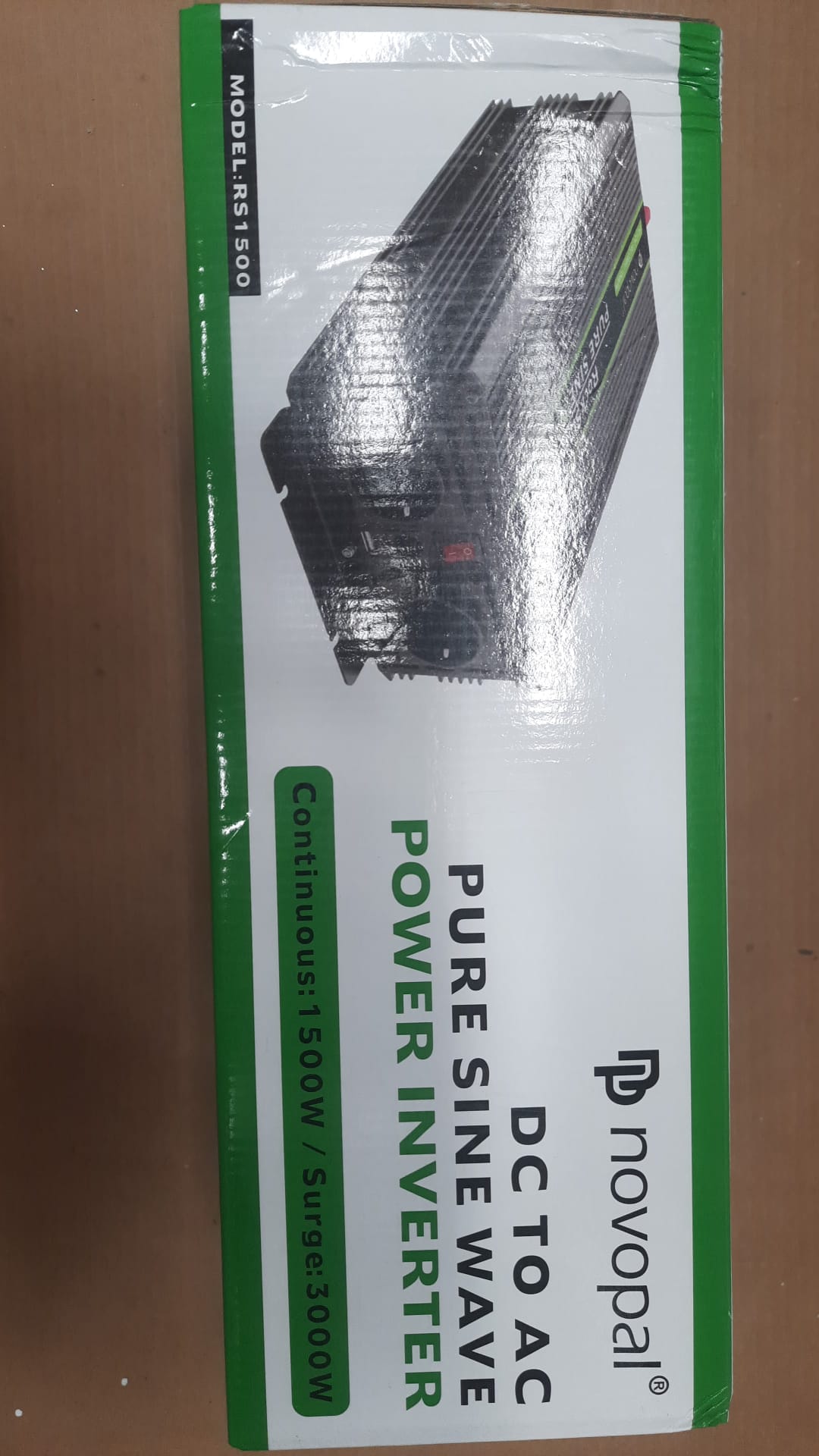 Novopal pure sine wave power inverter in black with LCD display