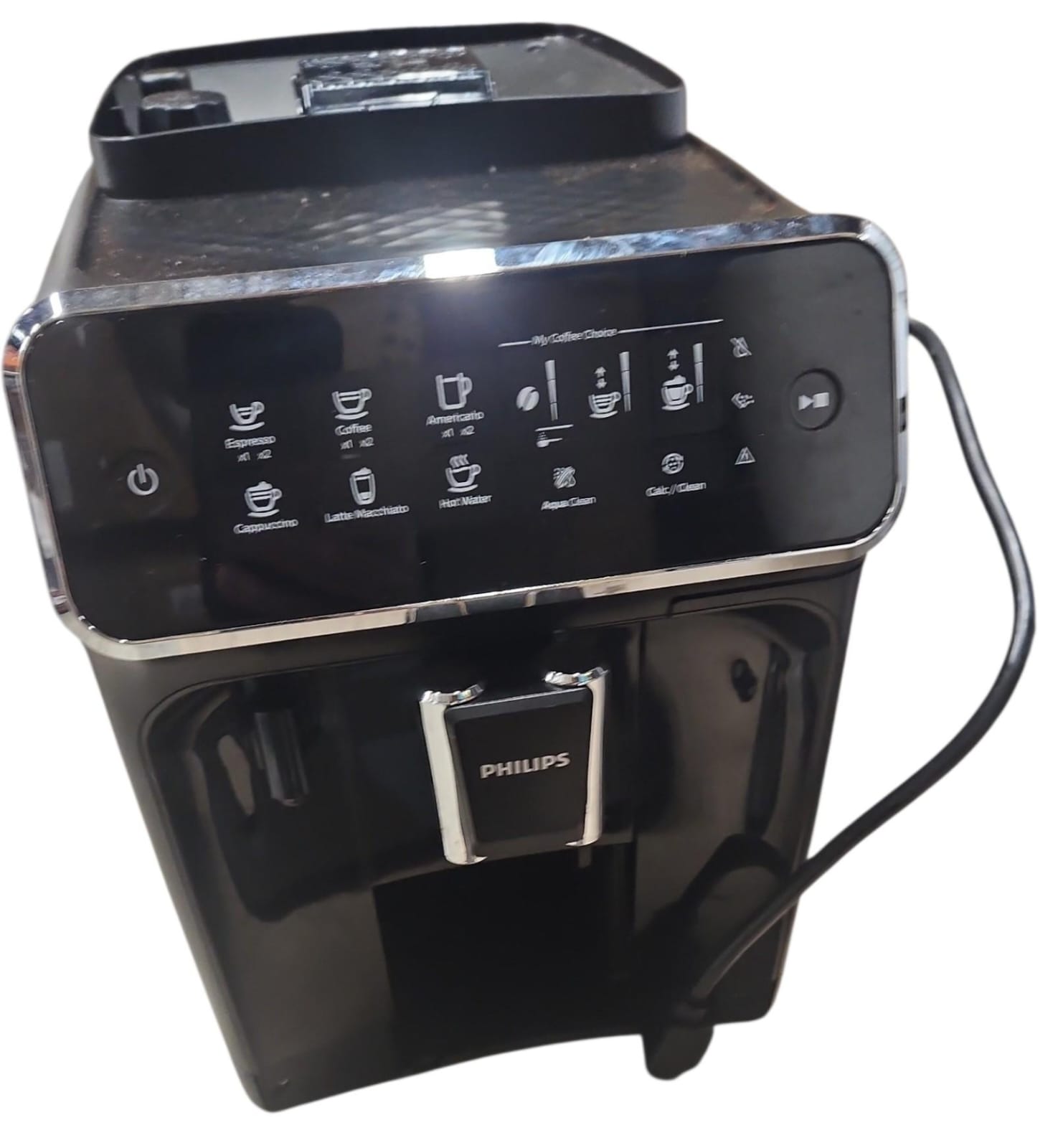 Philips fully automatic espresso machine in glossy black finish