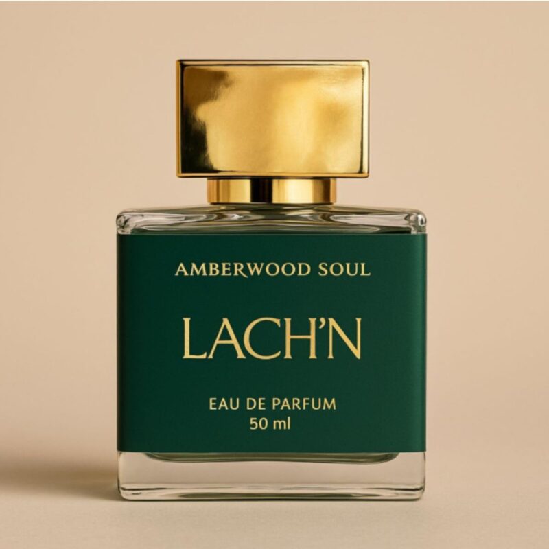 Lach'N eau de parfum in amberwood fragrance bottle