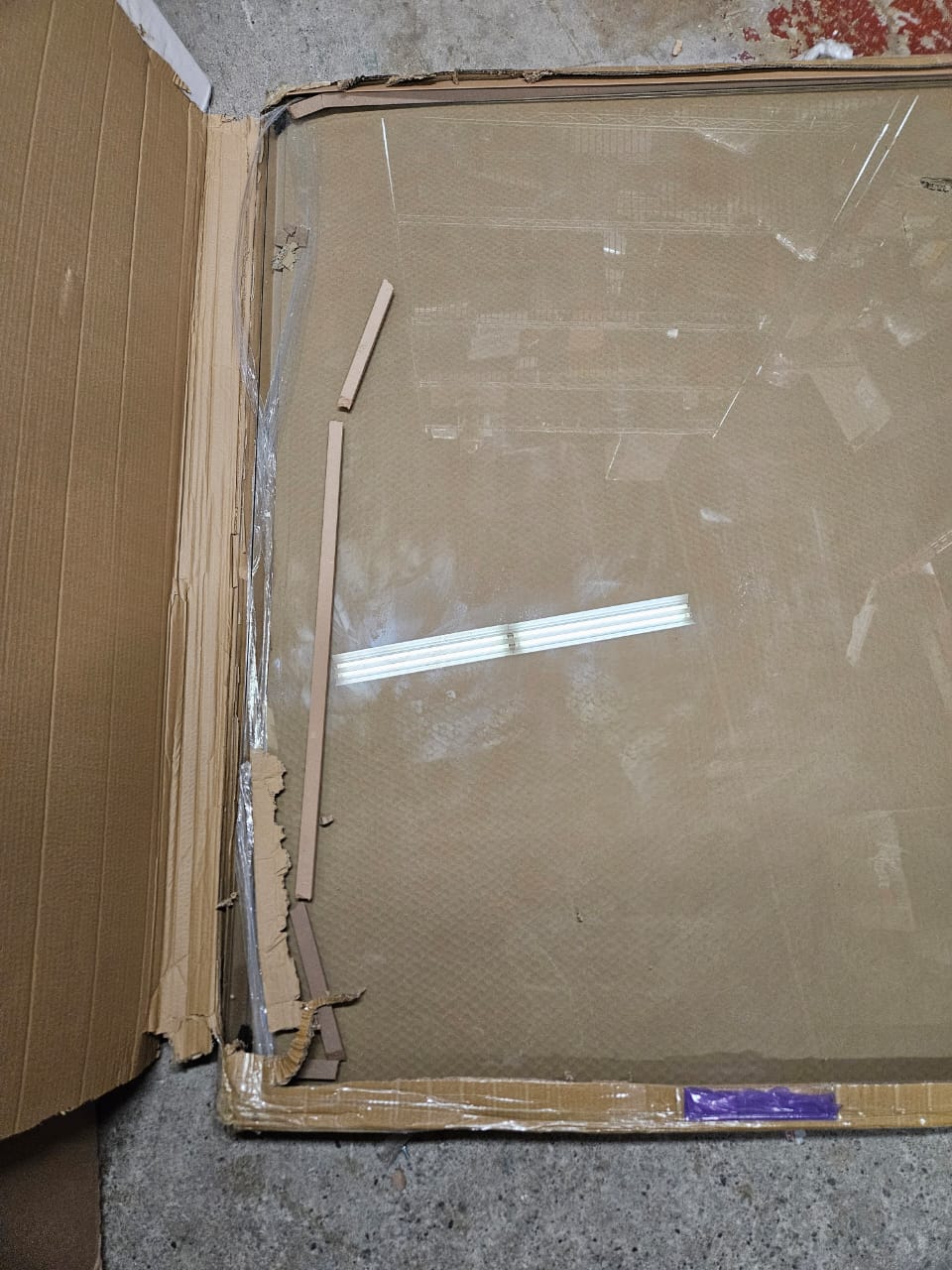 Glasswarehouse frameless fixed shower panel in brushed nickel finish